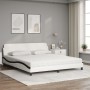 Bed with black and white synthetic leather mattress 180x200 cm by vidaXL, Beds and slatted bases - Ref: Foro24-3208463, Price...