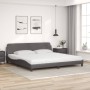 Bed with gray synthetic leather mattress 200x200 cm by vidaXL, Beds and slatted bases - Ref: Foro24-3208480, Price: 428,19 €,...