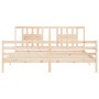 Estructura de cama de matrimonio con cabecero madera maciza de vidaXL, Camas y somieres - Ref: Foro24-3194586, Precio: 147,17...