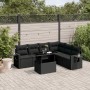 Set mit 7 Gartensofas mit Kissen Kunstrattan schwarz von vidaXL, Gartensets - Ref: Foro24-3267925, Preis: 507,81 €, Rabatt: %