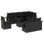 Set aus 8-teiligen Gartensofas und Kissen Kunstrattan schwarz von vidaXL, Gartensets - Ref: Foro24-3268035, Preis: 673,93 €, ...