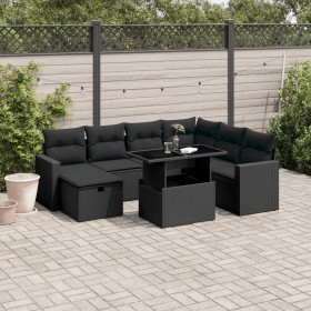 Set aus 8-teiligen Gartensofas und Kissen Kunstrattan schwarz von vidaXL, Gartensets - Ref: Foro24-3274835, Preis: 541,63 €, ...