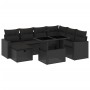 Set de sofás de jardín 8 piezas y cojines ratán sintético negro de vidaXL, Conjuntos de jardín - Ref: Foro24-3274835, Precio:...