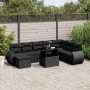 Set aus 8-teiligen Gartensofas und Kissen Kunstrattan schwarz von vidaXL, Gartensets - Ref: Foro24-3268725, Preis: 644,01 €, ...