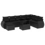 Set aus 8-teiligen Gartensofas und Kissen Kunstrattan schwarz von vidaXL, Gartensets - Ref: Foro24-3268725, Preis: 644,01 €, ...