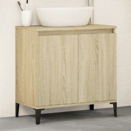 Armario de lavabo madera contrachapada roble Sonoma 58x33x60 cm de vidaXL, Tocadores de baño - Ref: Foro24-847408, Precio: 59...