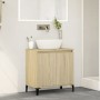 Armario de lavabo madera contrachapada roble Sonoma 58x33x60 cm de vidaXL, Tocadores de baño - Ref: Foro24-847408, Precio: 59...