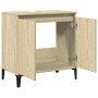 Armario de lavabo madera contrachapada roble Sonoma 58x33x60 cm de vidaXL, Tocadores de baño - Ref: Foro24-847408, Precio: 59...