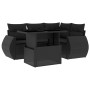 Set de muebles de jardín 5 pzas y cojines ratán sintético negro de vidaXL, Conjuntos de jardín - Ref: Foro24-3268505, Precio:...