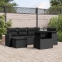 Set mit 7 Gartensofas mit Kissen Kunstrattan schwarz von vidaXL, Gartensets - Ref: Foro24-3267415, Preis: 470,01 €, Rabatt: %