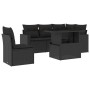 Set aus 6-teiligen Gartensofas und Kissen Kunstrattan schwarz von vidaXL, Gartensets - Ref: Foro24-3267275, Preis: 418,73 €, ...