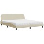 Cama con colchón de tela color crema 180x200 cm de vidaXL, Camas y somieres - Ref: Foro24-3208449, Precio: 416,22 €, Descuent...