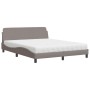 Cama con colchón de tela gris taupe 160x200 cm de vidaXL, Camas y somieres - Ref: Foro24-3208428, Precio: 405,01 €, Descuento: %