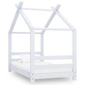 Estructura de cama infantil madera maciza pino blanco 70x140 cm de vidaXL, Cunas y camas para niños - Ref: Foro24-289610, Pre...