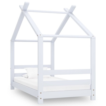 Solid white pine wood children's bed frame 70x140 cm by vidaXL, Cribs and beds for children - Ref: Foro24-289610, Price: 108,...