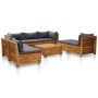 Muebles de jardín 8 pzas y cojines madera de acacia gris oscuro de vidaXL, Conjuntos de jardín - Ref: Foro24-46683, Precio: 1...