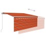 Toldo retráctil manual con persiana y LED naranja/marrón 3x2,5m de vidaXL, Toldos - Ref: Foro24-3069265, Precio: 306,07 €, De...