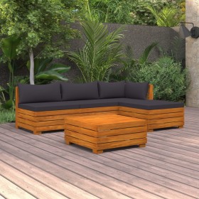 9-piece solid acacia wood garden furniture set with cushions by vidaXL, Garden sets - Ref: Foro24-3087309, Price: 571,74 €, D...