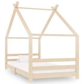 Estructura de cama infantil de madera maciza de pino 90x200 cm de vidaXL, Cunas y camas para niños - Ref: Foro24-289609, Prec...