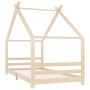 Estructura de cama infantil de madera maciza de pino 90x200 cm de vidaXL, Cunas y camas para niños - Ref: Foro24-289609, Prec...