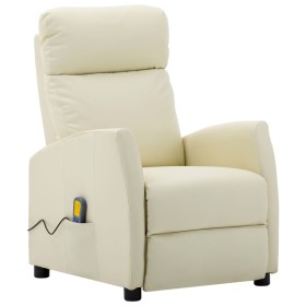 Sillón de masaje de cuero sintético crema de vidaXL, Sillones de masaje eléctricos - Ref: Foro24-289724, Precio: 164,99 €, De...