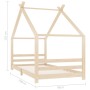 Estructura de cama infantil de madera maciza de pino 90x200 cm de vidaXL, Cunas y camas para niños - Ref: Foro24-289609, Prec...