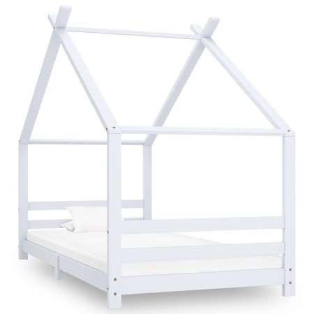 Solid white pine wood children's bed frame 90x200 cm by vidaXL, Cribs and beds for children - Ref: Foro24-289612, Price: 146,...