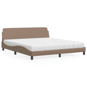 Cama con colchón cuero sintético capuchino 180x200 cm de vidaXL, Camas y somieres - Ref: Foro24-3208461, Precio: 416,99 €, De...