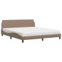 Bed with cappuccino synthetic leather mattress 180x200 cm by vidaXL, Beds and slatted bases - Ref: Foro24-3208461, Price: 416...