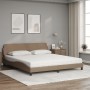 Bed with cappuccino synthetic leather mattress 180x200 cm by vidaXL, Beds and slatted bases - Ref: Foro24-3208461, Price: 416...