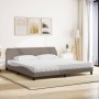 Bed with taupe gray fabric mattress 200x200 cm by vidaXL, Beds and slatted bases - Ref: Foro24-3208468, Price: 424,99 €, Disc...