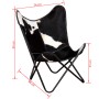 Black and white genuine leather butterfly chair by vidaXL, Armchairs - Ref: Foro24-243729, Price: 105,61 €, Discount: %