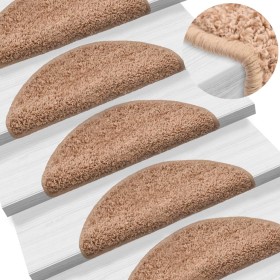 Stair tread carpets 15 units beige 56x17x3 cm by vidaXL, Stair mats - Ref: Foro24-133894, Price: 72,18 €, Discount: %