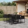 Set de comedor de jardín 7 pzas y cojines ratán sintético negro de vidaXL, Conjuntos de jardín - Ref: Foro24-3211447, Precio:...