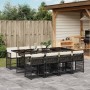 9-teiliges Garten-Esszimmerset und Kissen synthetisches Rattan schwarz von vidaXL, Gartensets - Ref: Foro24-3211638, Preis: 5...