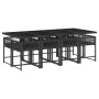 Set de comedor de jardín 9 pzas y cojines ratán sintético negro de vidaXL, Conjuntos de jardín - Ref: Foro24-3211458, Precio:...