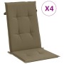 High back chair cushions 4 pcs taupe melange fabric 120x50x4cm by vidaXL, Cushions for chairs and sofas - Ref: Foro24-4002437...