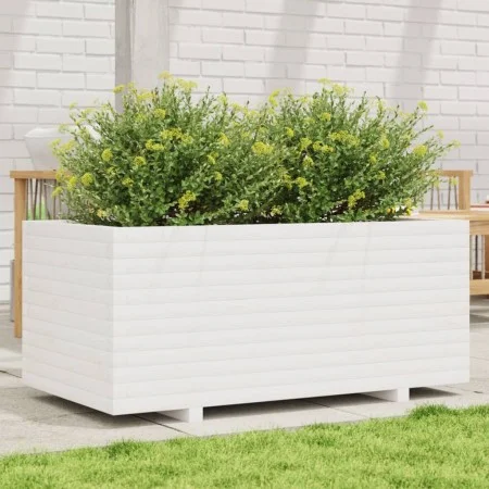 Solid white pine wood planter 110x60x49.5 cm by vidaXL, Pots and planters - Ref: Foro24-3282570, Price: 223,21 €, Discount: %