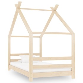 Solid pine wood children's bed frame 80x160 cm by vidaXL, Cribs and beds for children - Ref: Foro24-289608, Price: 171,99 €, ...