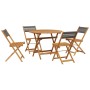 Set de comedor jardín 5 pzas polipropileno madera maciza gris de vidaXL, Conjuntos de jardín - Ref: Foro24-3281770, Precio: 2...