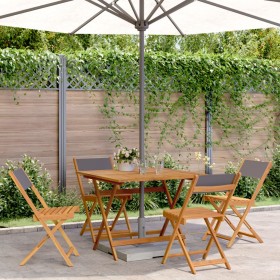 Garden dining set 5 pieces solid anthracite wood fabric by vidaXL, Garden sets - Ref: Foro24-3281785, Price: 278,99 €, Discou...