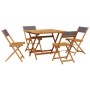 Set de comedor de jardín 5 pzas tela madera maciza antracita de vidaXL, Conjuntos de jardín - Ref: Foro24-3281785, Precio: 28...