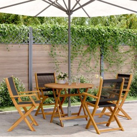 Garden dining set 5 pieces polypropylene solid wood black by vidaXL, Garden sets - Ref: Foro24-3281817, Price: 376,84 €, Disc...