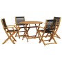 Garden dining set 5 pieces polypropylene solid wood black by vidaXL, Garden sets - Ref: Foro24-3281817, Price: 395,96 €, Disc...