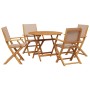 Set de comedor de jardín 5 pzas tela madera maciza gris taupe de vidaXL, Conjuntos de jardín - Ref: Foro24-3281822, Precio: 3...