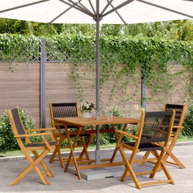 Garden dining set 5 pieces polypropylene solid wood black by vidaXL, Garden sets - Ref: Foro24-3281829, Price: 396,95 €, Disc...