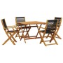 Set de comedor jardín 5 pzas polipropileno madera maciza negro de vidaXL, Conjuntos de jardín - Ref: Foro24-3281829, Precio: ...