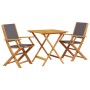 3-teiliges Bistro-Set aus anthrazitfarbenem Massivholz und Stoff von vidaXL, Gartensets - Ref: Foro24-3281881, Preis: 198,40 ...