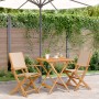 3-teiliges Bistroset aus Stoff und massivem Buchenholz von vidaXL, Gartensets - Ref: Foro24-3281883, Preis: 198,67 €, Rabatt: %