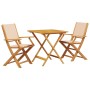 3-teiliges Bistroset aus Stoff und massivem Buchenholz von vidaXL, Gartensets - Ref: Foro24-3281883, Preis: 198,67 €, Rabatt: %